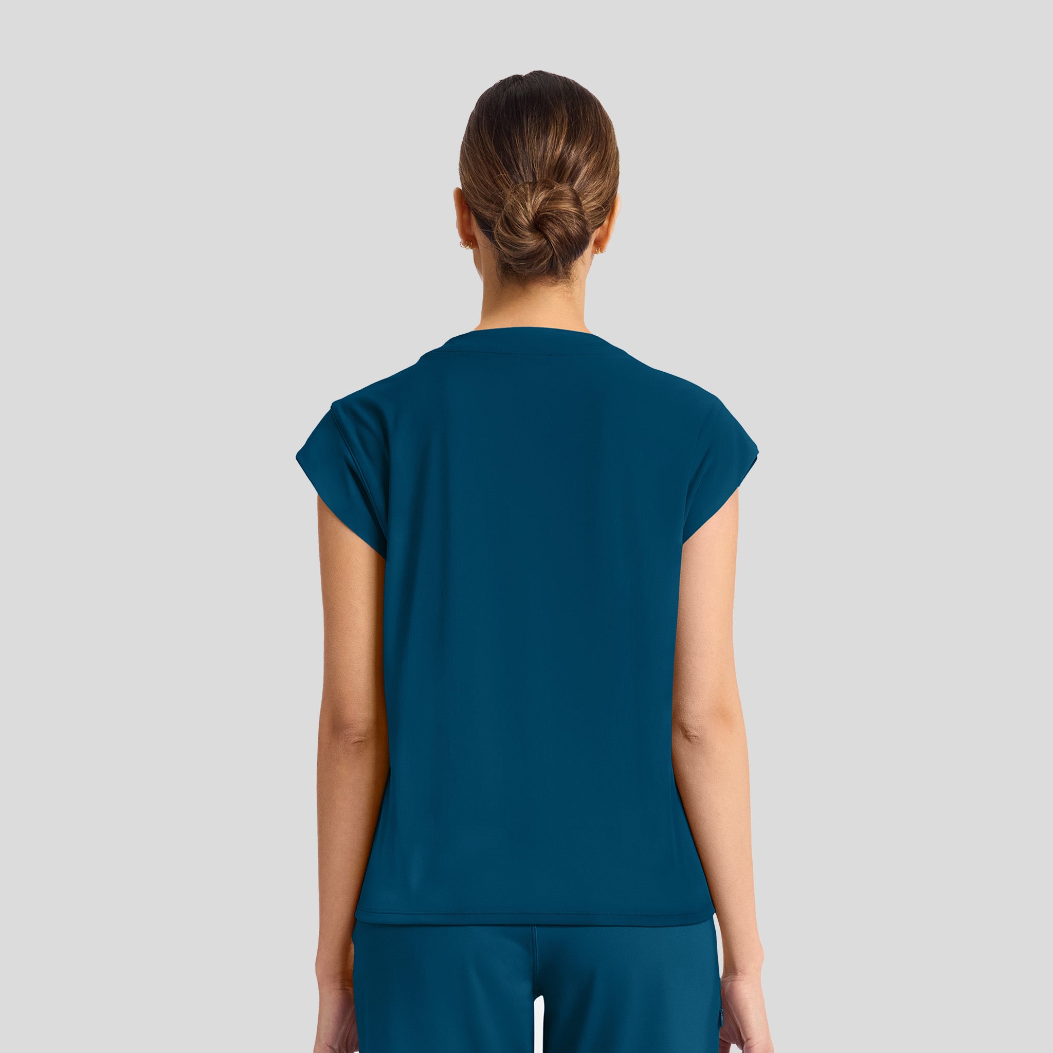 Achieve Crew Neck Scrub Top | Caribbean