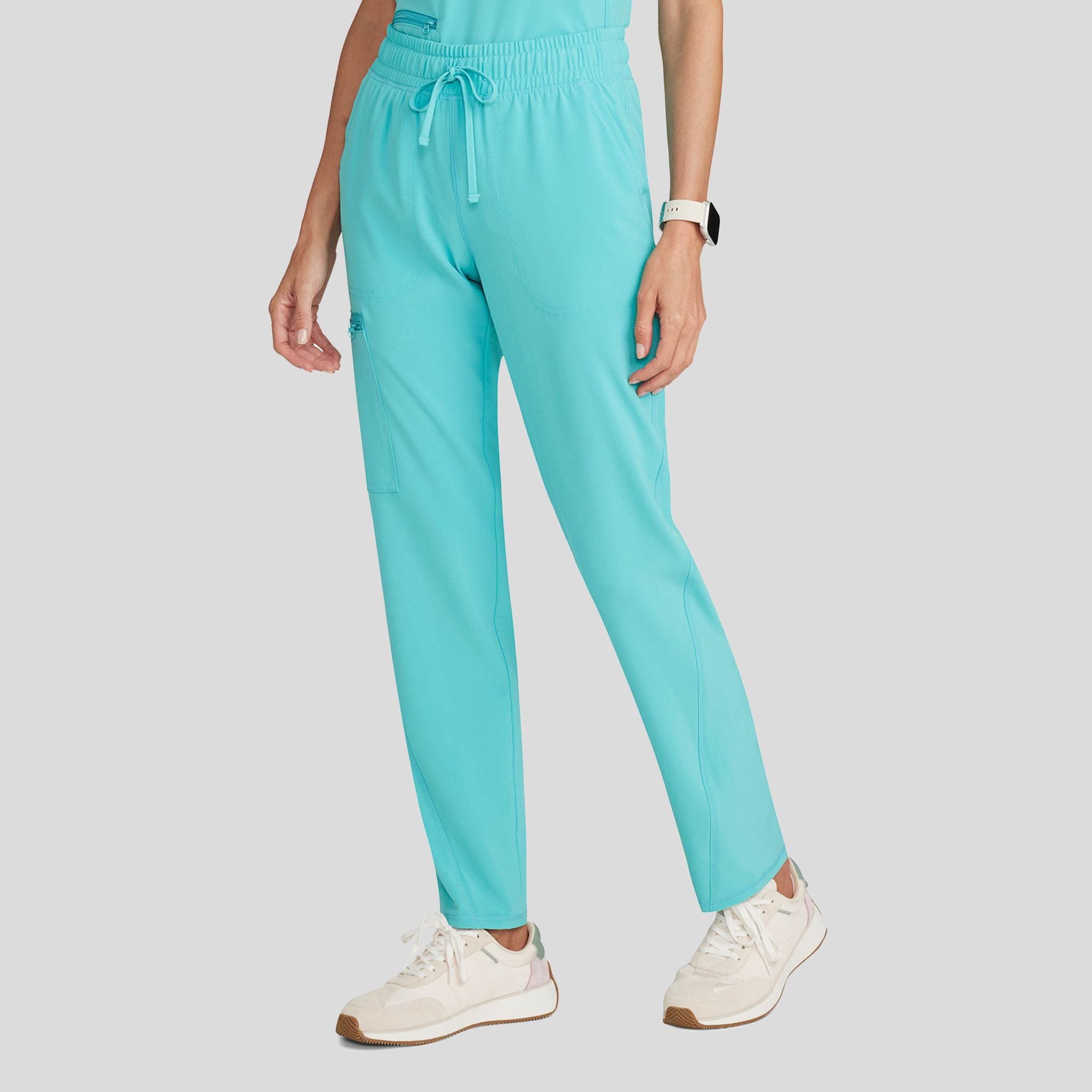 Mid Rise Tapered Leg Drawstring Pant | Aqua Cove