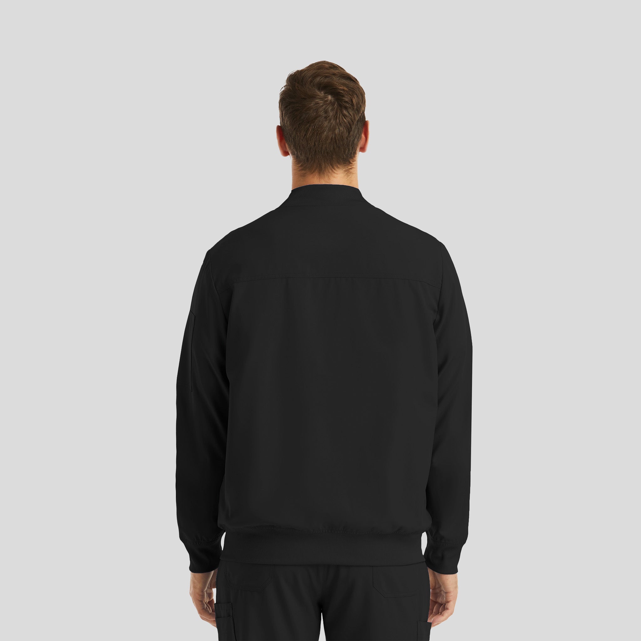 Menβs Full Zip Bomber Jacket | Black
