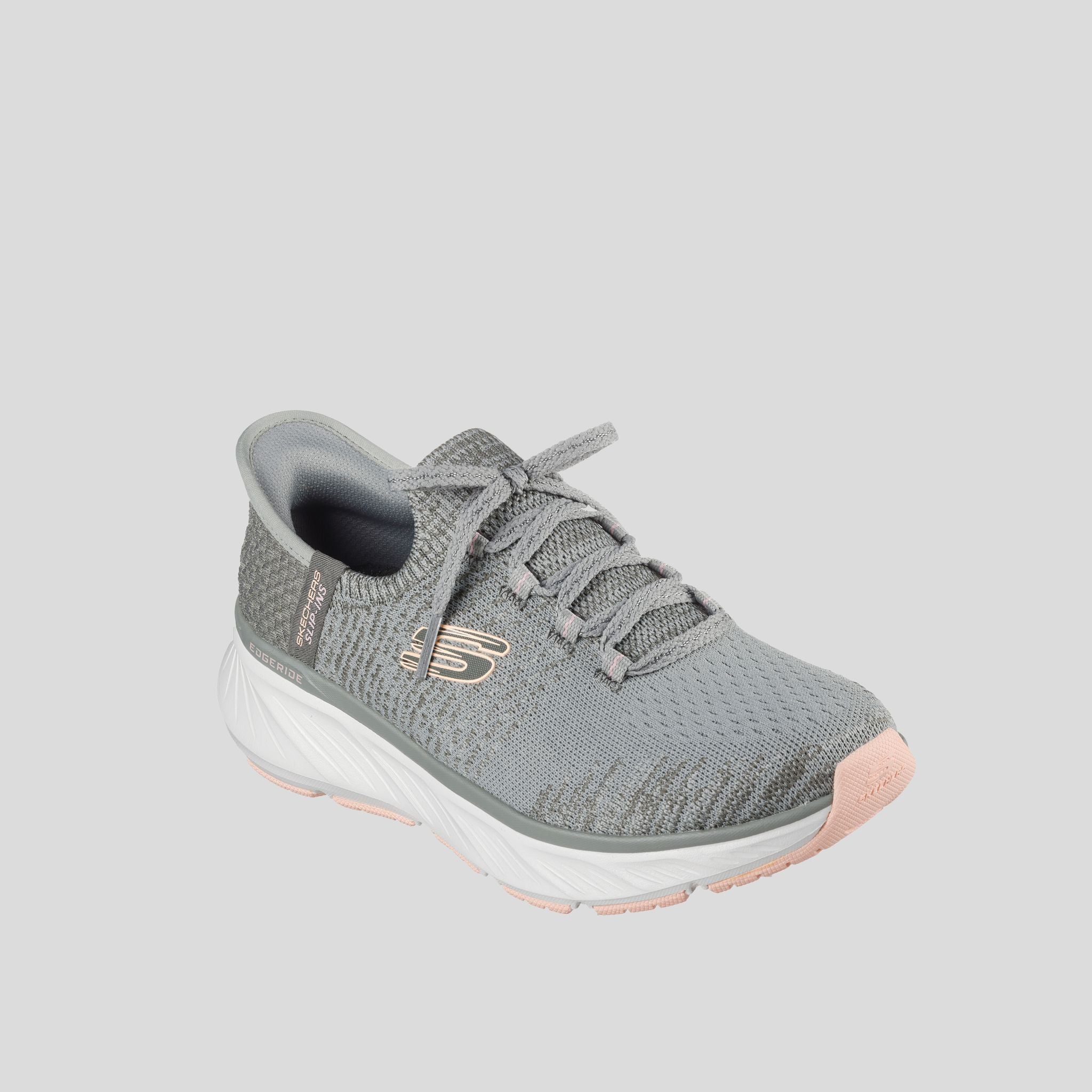 Skechers Slip-ins Relaxed Fit: Edgeride | Green Knit/Orange Trim