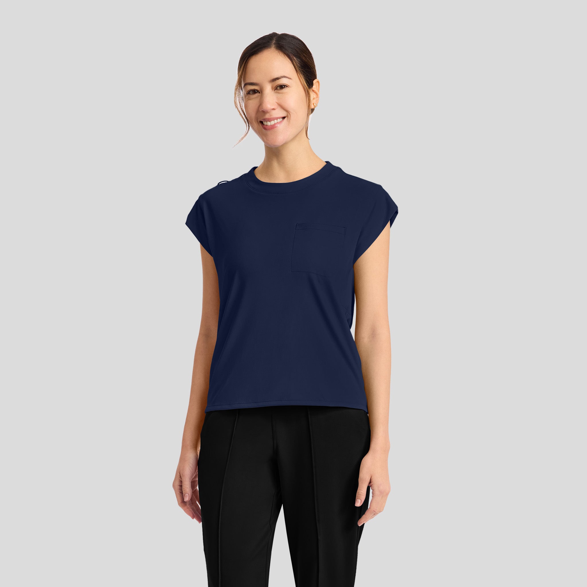 Achieve Crew Neck Scrub Top | Navy