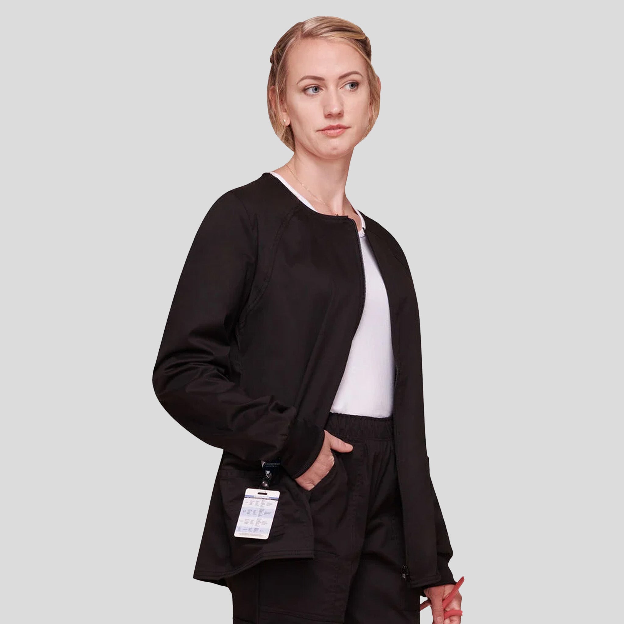 Women's Zip Front Warm Up | Black