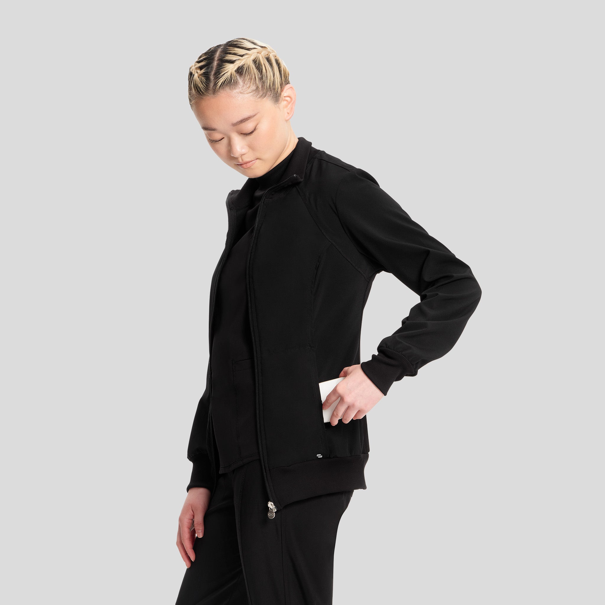 Women's Zip Front Warm-Up | Black