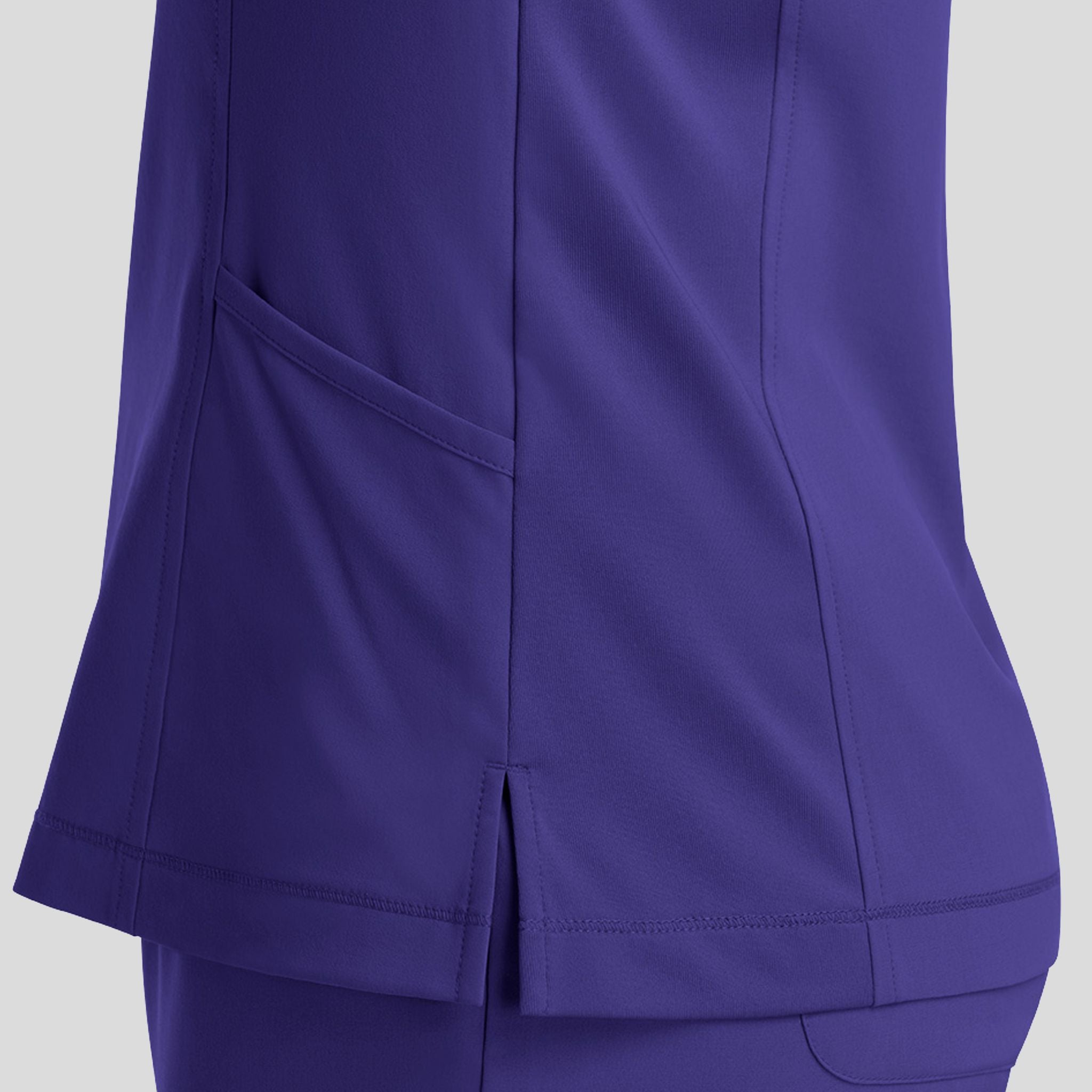 Notched Crew Neck Top | Grape