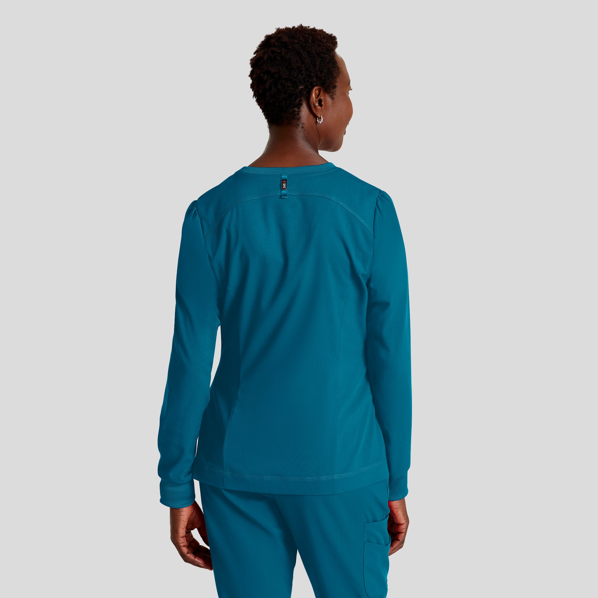 Millie 3-Pocket Crewneck Scrub Jacket | Bahama