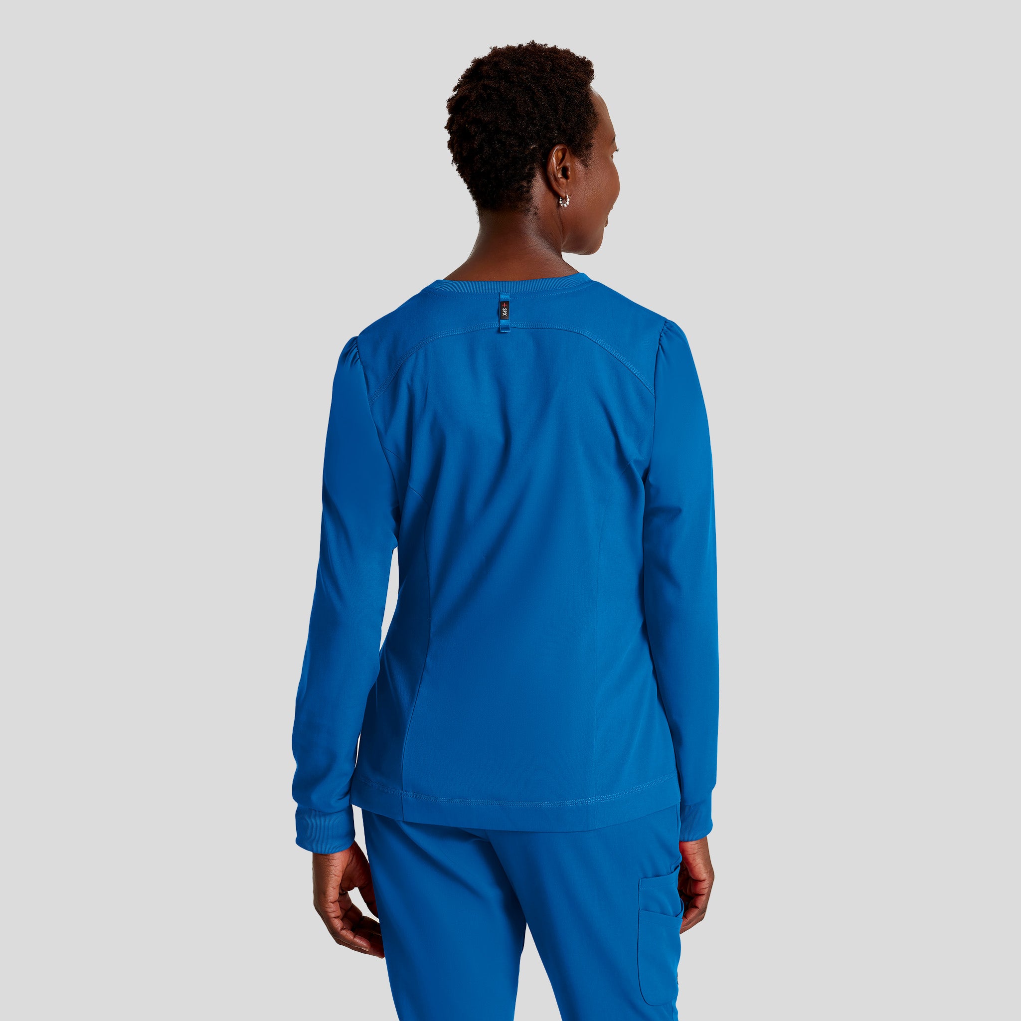 Millie 3-Pocket Crewneck Scrub Jacket | Royal