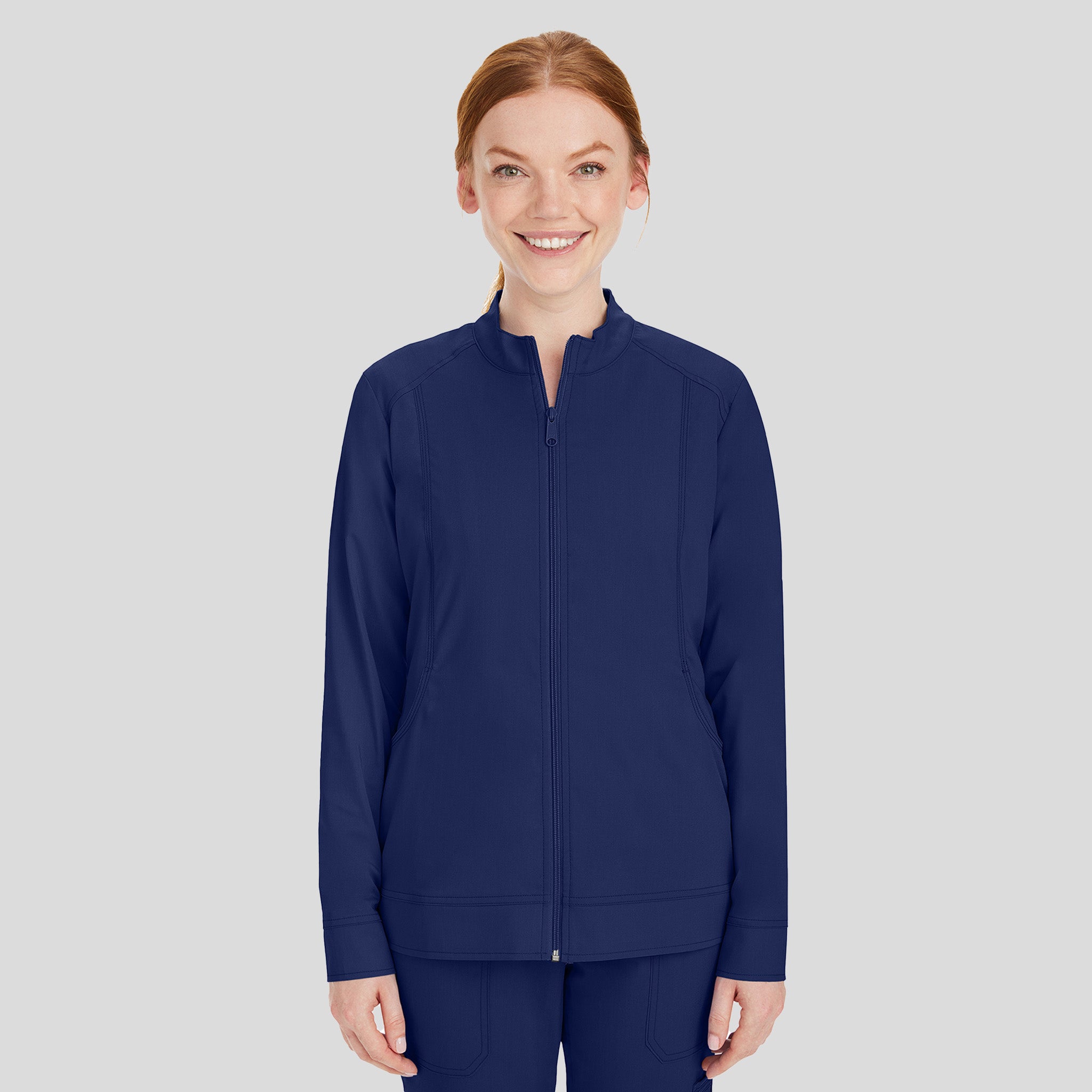 Dakota Zip Front Scrub Jacket | Navy