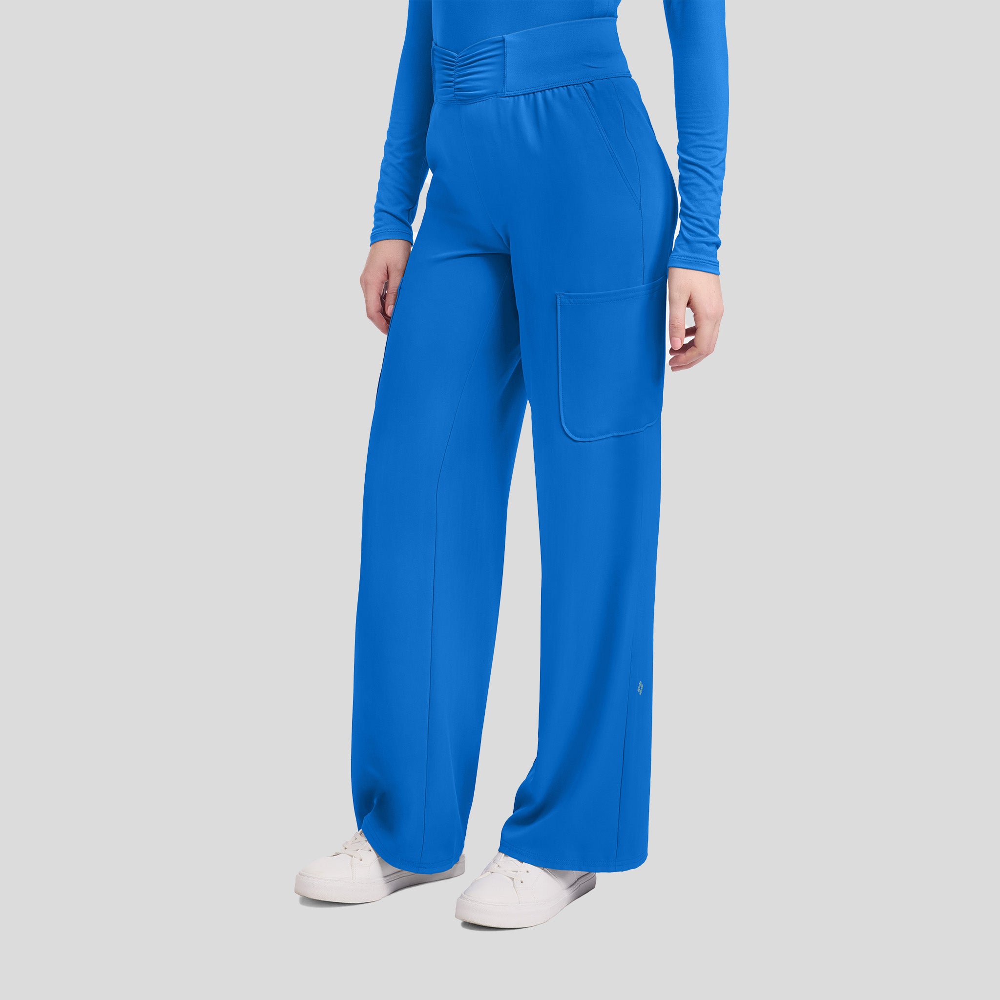 5-Pocket Ruched Wide Leg Scrub Pant | Royal