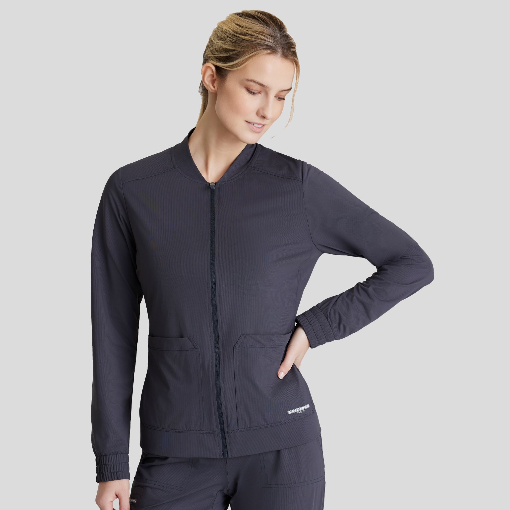 Contour 3-Pocket Front Zipper Warm Up | Pewter